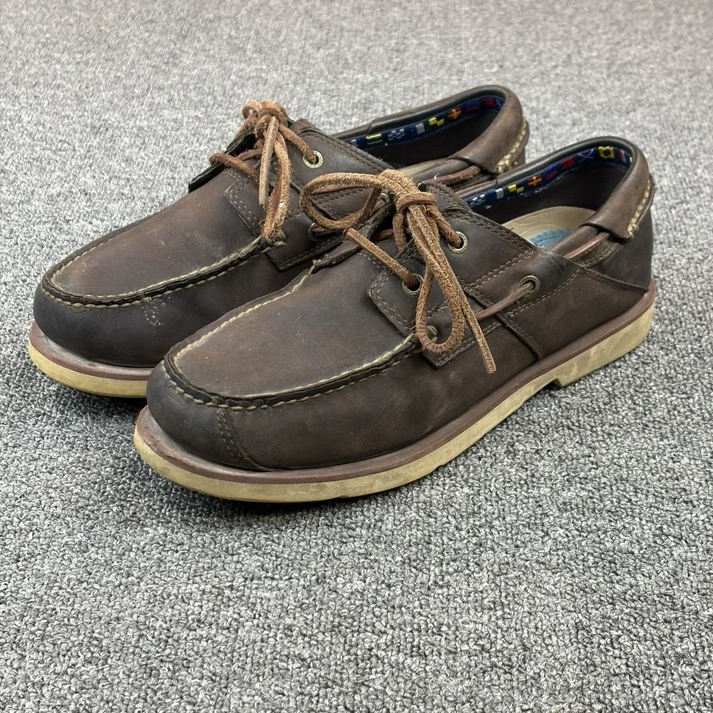 Timberland Classic 2-Eye Mens Size 10.5 M Boat Shoes Brown Leather 56575